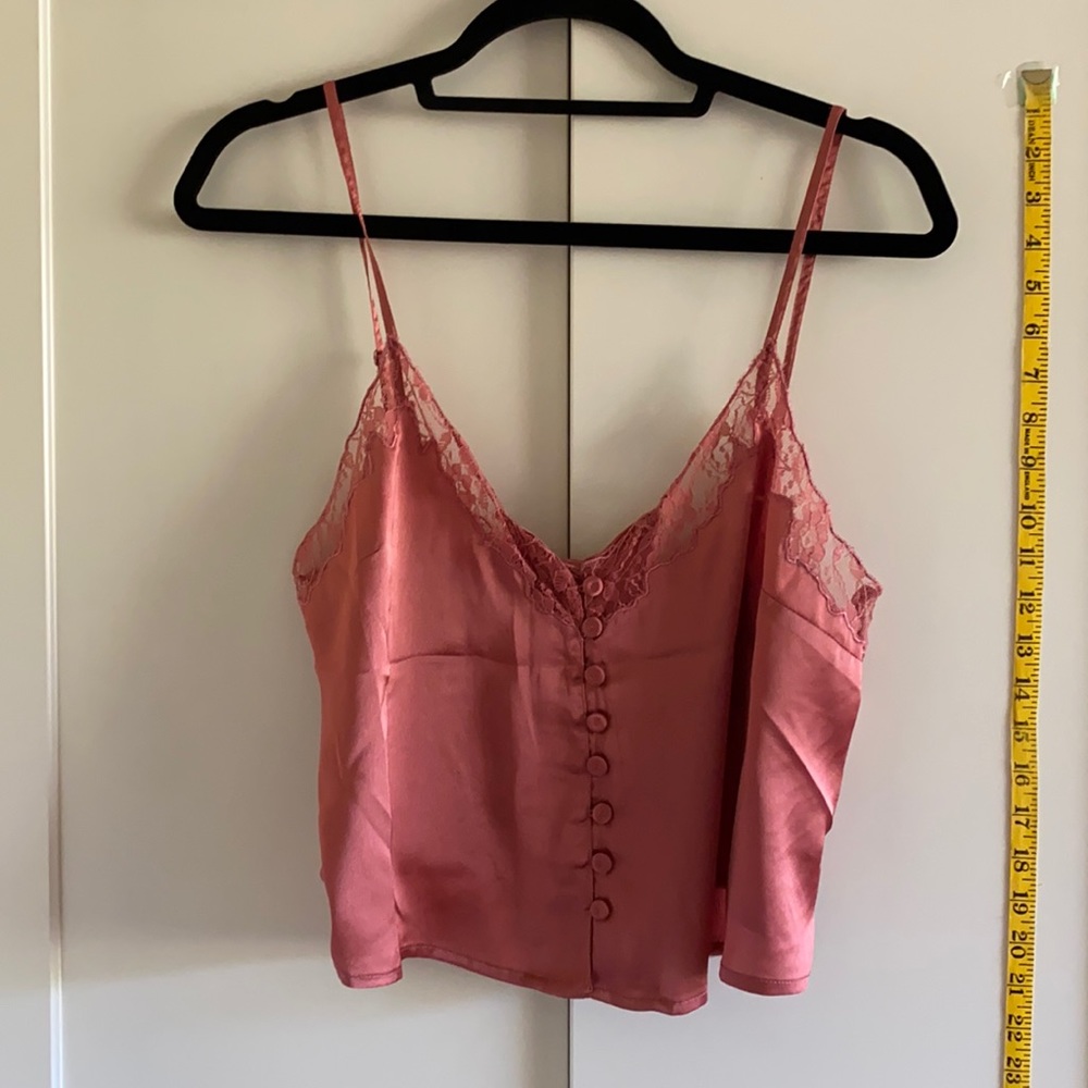 NWT UO Lace Trim V Pink Tank Top